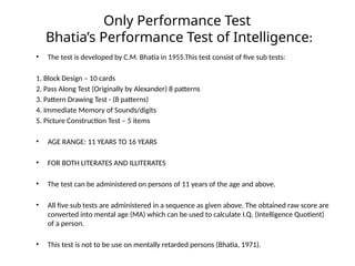 Intelligence tests for children.pptx1233334 | PPTX