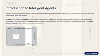 Introduction to Intelligent Agent and its types | PDF