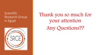 Scientific
Research Group
in Egypt
Thank you so much for
your attention
Any Questions??
 
