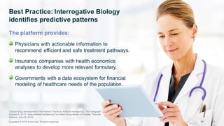 The  platform  provides:
Physicians  with  actionable  information  to  
recommend  efficient  and  safe  treatment  pathw...