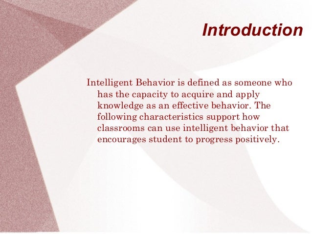 intelligent behavior essay