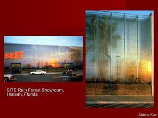SITE Rain Forest Showroom,SITE Rain Forest Showroom,
Hialeah, FloridaHialeah, Florida,,
Sabina KucSabina Kuc
 
