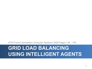 ACM Future Generation Computer Systems 2005 Pages 135 - 149

GRID LOAD BALANCING
USING INTELLIGENT AGENTS

                                                              9
 