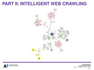 Denis Shestakov
Intelligent Web Crawling
WI-IAT’13, Atlanta, USA, 20.11.2013
30/98
Web Size and Structure
Bow-tie model of the Web
Illustration taken from http://dx.doi.org/doi:10.1038/35012155
 