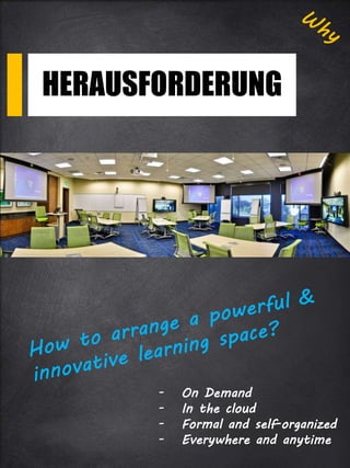 HERAUSFORDERUNG
- On Demand
- In the cloud
- Formal and self-organized
- Everywhere and anytime
 