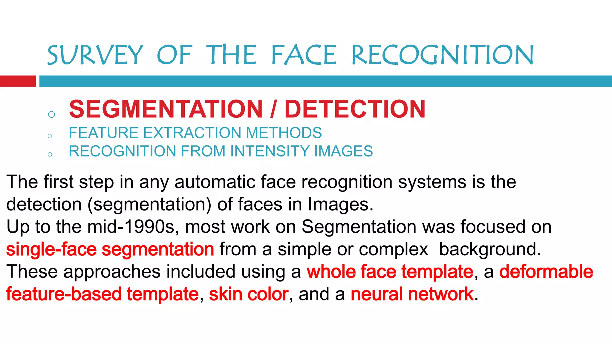 INTELLIGENT FACE RECOGNITION TECHNIQUES | PPT