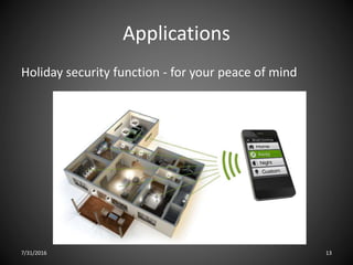 Applications
Holiday security function - for your peace of mind
7/31/2016 13
 