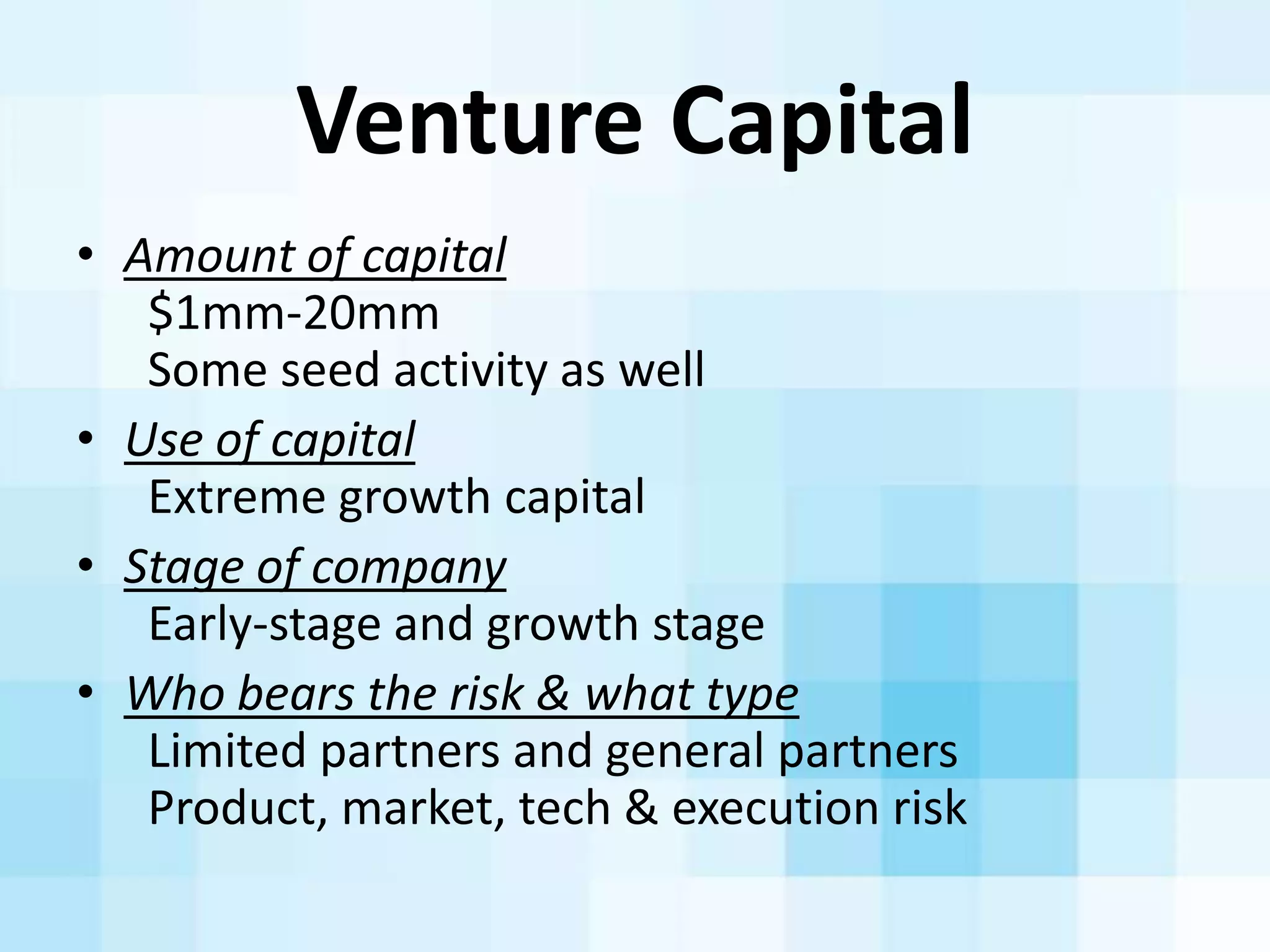Crowdfunding:	
  A	
  Kickstarter	
  story	
  
To	
  Kickstart?	
  
• Demand/market	
  validaAon	
  
done	
  before	
  you	
  go	
  to	
  
market.	
  	
  
• Almost	
  zero	
  risk	
  if	
  market	
  
Not	
  to	
  Kickstart?
• Kickstarter	
  	
  -­‐	
  Launched	
  in	
  2009
• $750MM	
  funding	
  46,000	
  projects.
• 4K	
  currently	
  in	
  progress,	
  110,000	
  total
• Melon	
  Kickstarter
 
