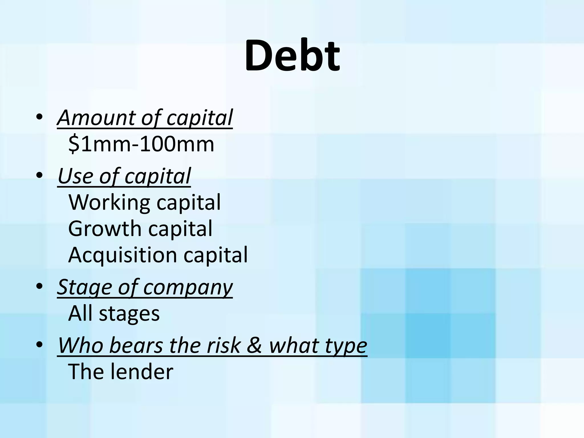 Crowdfunding:	
  A	
  Kickstarter	
  story	
  
To	
  Kickstart?	
  
• Demand/market	
  validaAon	
  
done	
  before	
  you	
  go	
  to	
  
market.	
  	
  
• Almost	
  zero	
  risk	
  if	
  market	
  
• MarkeAng	
  story	
  done	
  for	
  
you.
• Almost	
  immediate	
  access	
  to	
  
cash
Not	
  to	
  Kickstart?
Ø No	
  secrets	
  to	
  hide	
  from	
  
compeAAon.	
  
Ø Price	
  point
Ø Go	
  to	
  Market	
  Strategy	
  
• Kickstarter	
  	
  -­‐	
  Launched	
  in	
  2009
• $750MM	
  funding	
  46,000	
  projects.
• 4K	
  currently	
  in	
  progress,	
  110,000	
  total
• Melon	
  Kickstarter
 