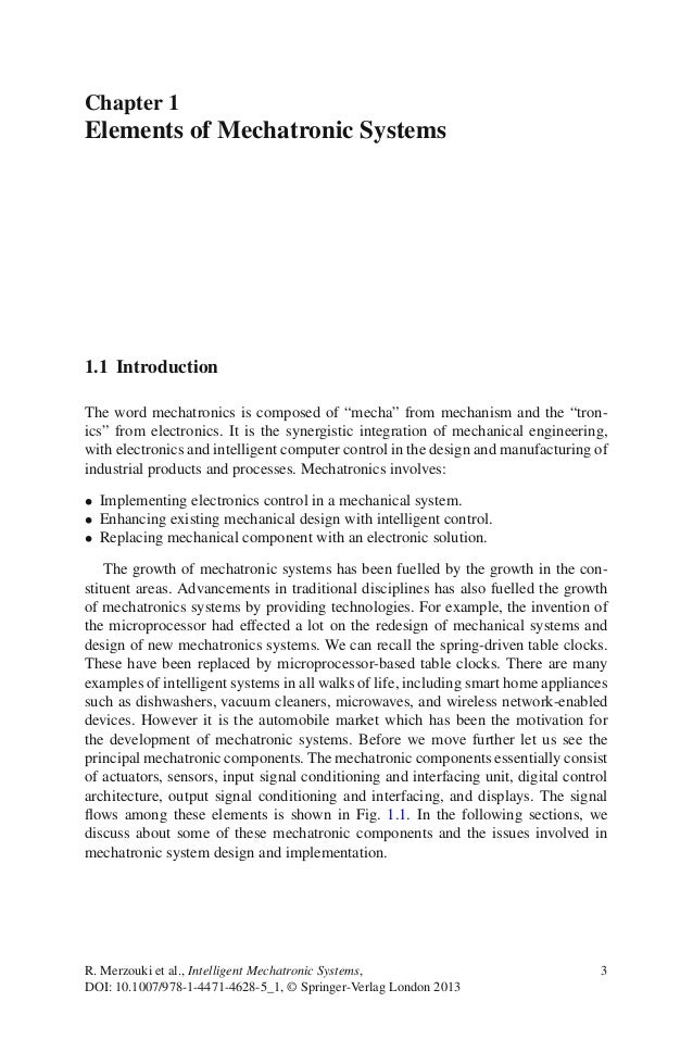 photo Define Mechatronics And State Its Key Elements intelligent mechatronic systems