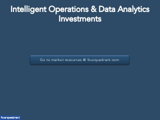 Go to market resources @ fourquadrant.com
Intelligent Operations & Data Analytics
Investments
 