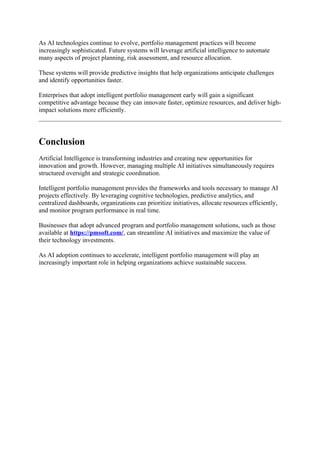 Intelligent Portfolio Management for Optimizing AI Project Success | DOCX