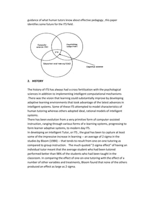 Intelligent tutoring systems | PDF