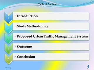Intelligent urban traffic control system | PPTX