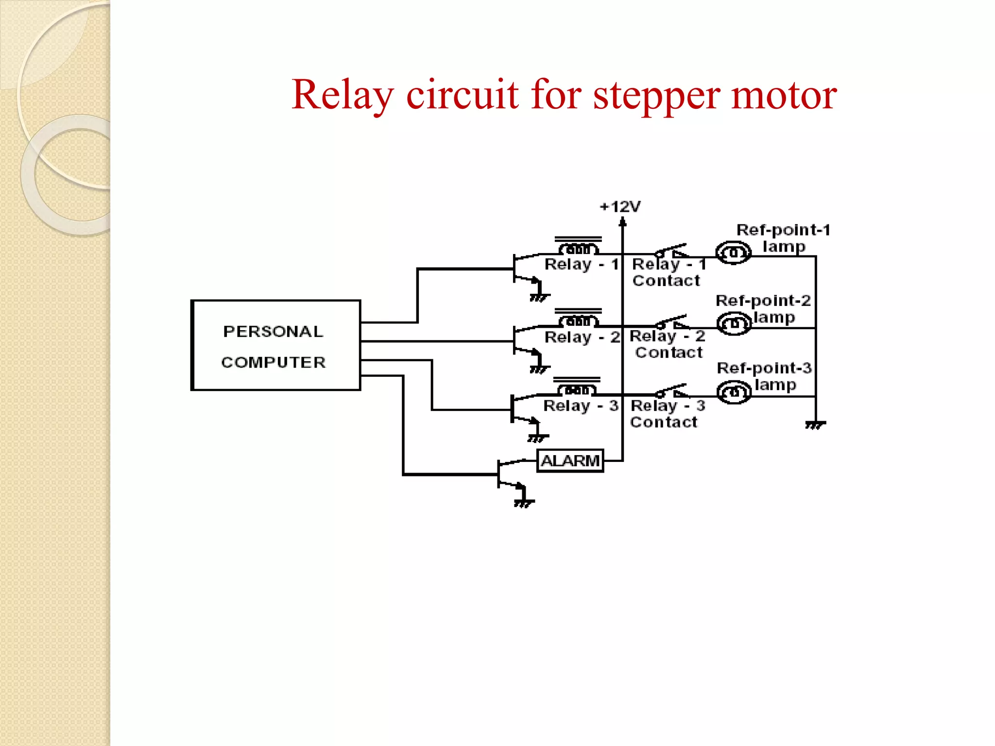 Relay circuit for stepper motor
 