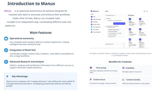 Manus Inroduction Artificial intelligence for Creative | PPTX