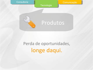 Produtos Tecnologia Perda de oportunidades,  longe daqui. Consultoria Comunicação 