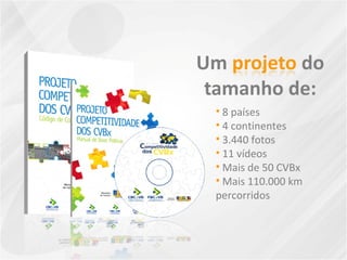 • 8 países
• 4 continentes
• 3.440 fotos
• 11 vídeos
• Mais de 50 CVBx
• Mais 110.000 km
percorridos
 