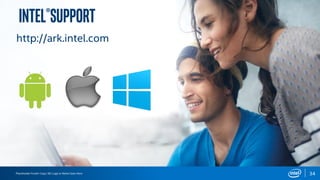 Placeholder Footer Copy / BU Logo or Name Goes Here 34
Intel®support
http://ark.intel.com
 