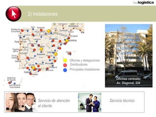2) Instalaciones Oficinas y delegaciones Distribuidores Principales instaladores Oficinas centrales Av. Diagonal, 534 Servicio de atención al cliente Servicio técnico 