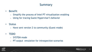 XPDDS18: Intel Processor Trace for Xen Hypervisor - Luwei Kang, Intel | PDF