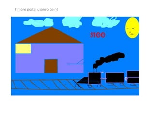 Timbre postal usando paint