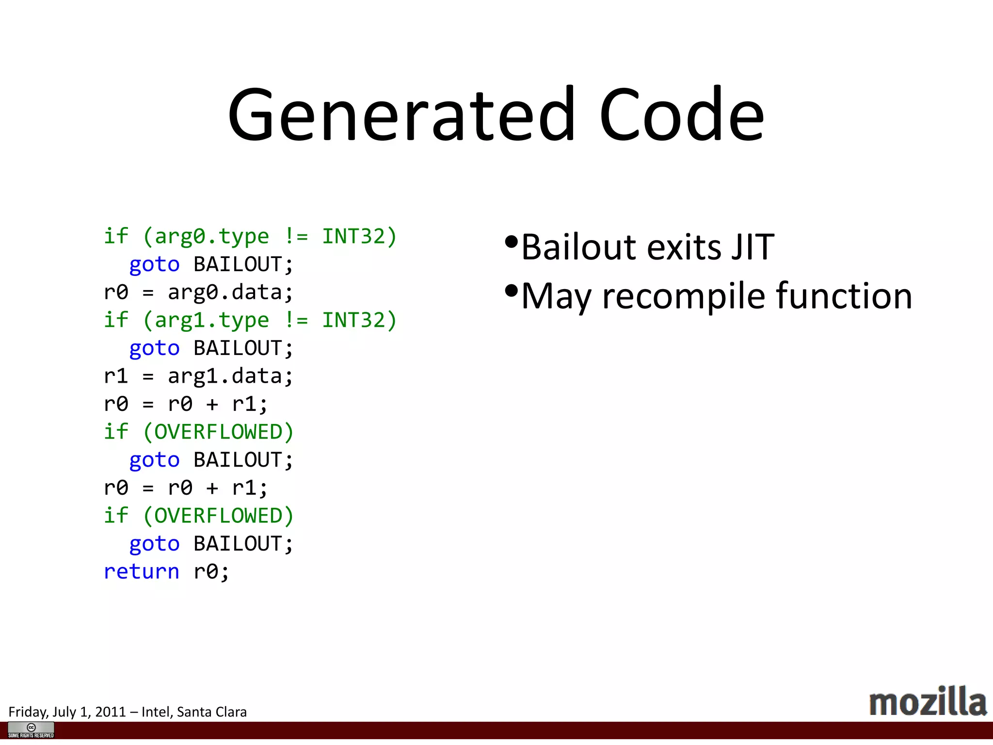 Inline caches adapt code based on runtime observations