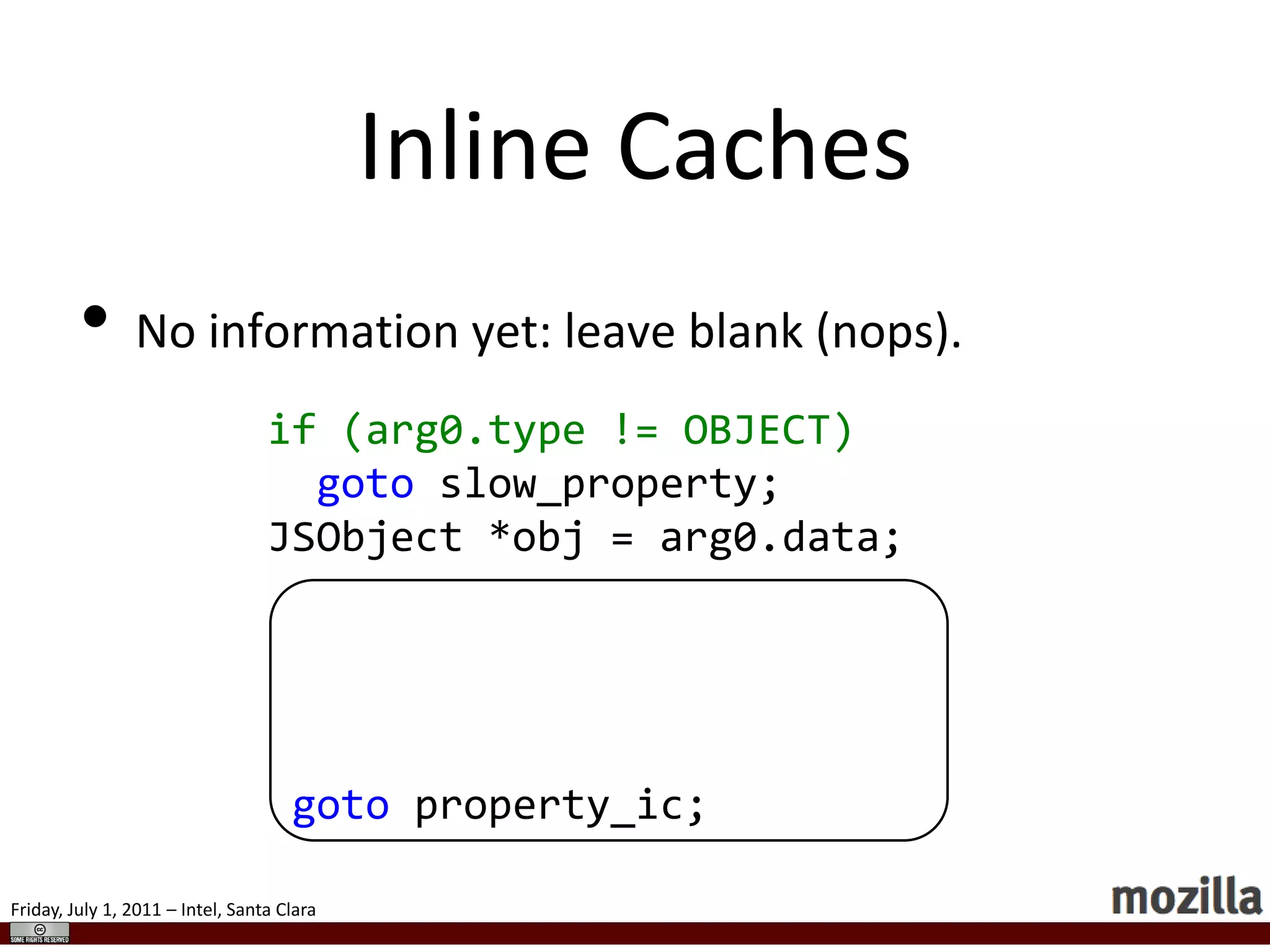 BytecodeGETARG 0 ; fetch xGETARG 1 ; fetch yADDRETURNfunctionAdd(x, y) {return x + y;}
