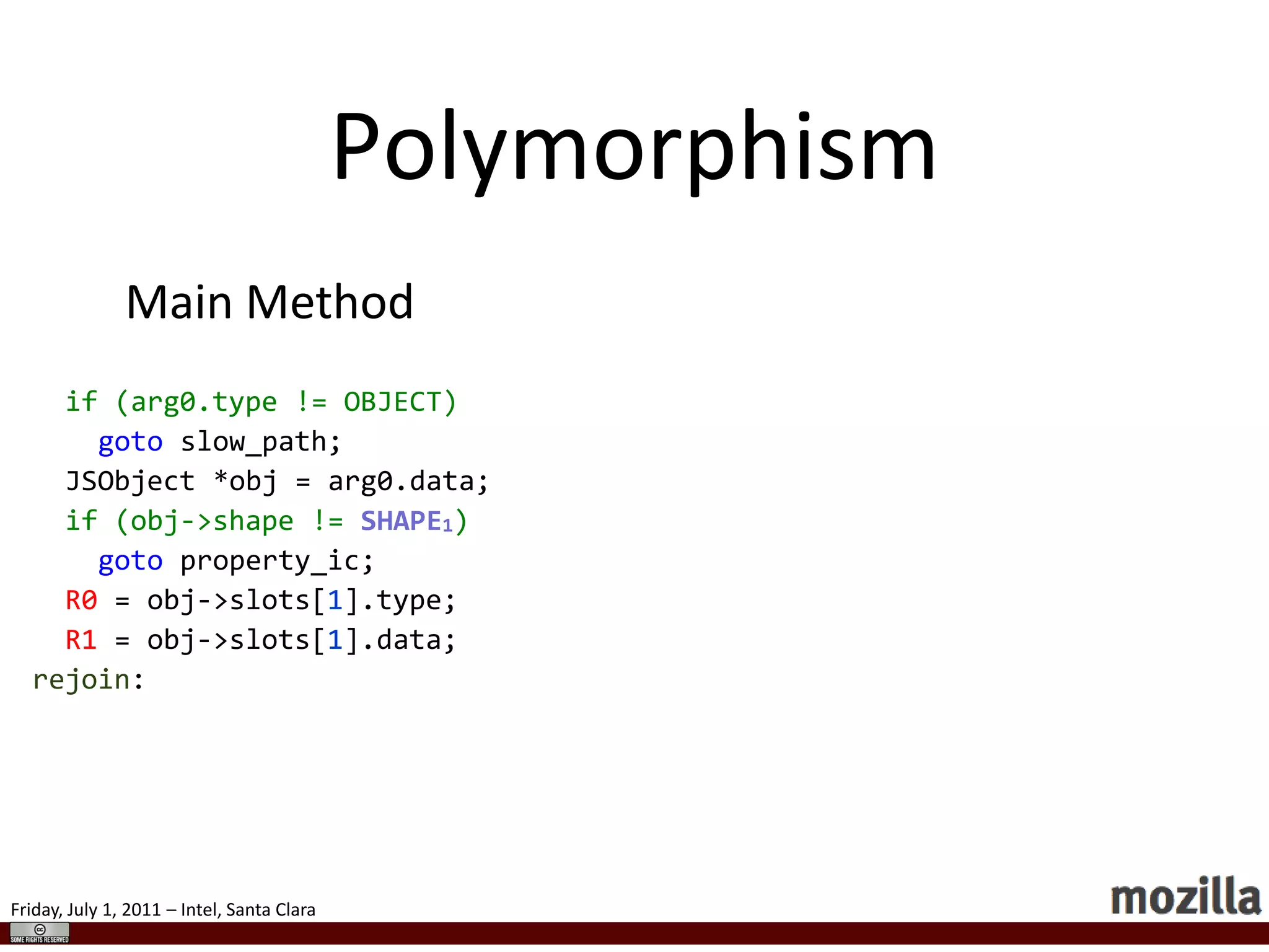 Anything!Basic JIT - ADDif (arg0.type != INT32) gotoslow_add;if (arg1.type != INT32)gotoslow_add;