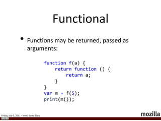 Anything from small browser interactions, complex apps (Gmail) to intense graphics (WebGL)The Result