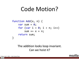 ObservationsEven though we have fast paths, no type information can flow in between opcodesCannot assume result of ADD is integerMeans more branchesTypes increase register pressure
