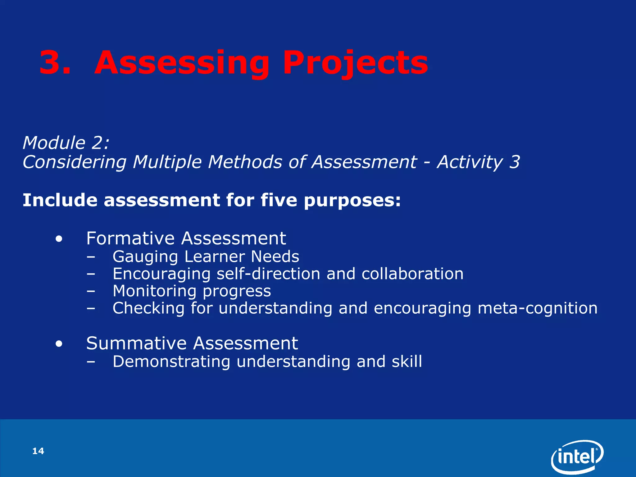 2.  Characteristics of Good ProjectsModule 1: Teaching with Projects - Activity 2Examining Good Instructional DesignProject planning is not linear; it always involves circling back to previous steps to ensure alignment among components of your project as shown in the graphic(see next slide for diagram)10