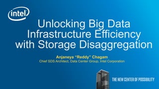 Unlocking Big Data
Infrastructure Efficiency
with Storage Disaggregation
Anjaneya “Reddy” Chagam
Chief SDS Architect, Data Center Group, Intel Corporation
 