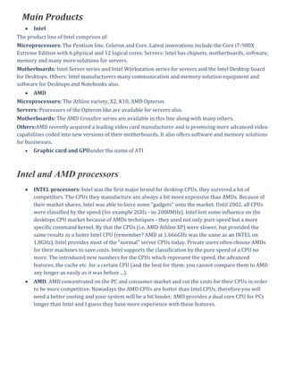 Intel vs amd | DOCX