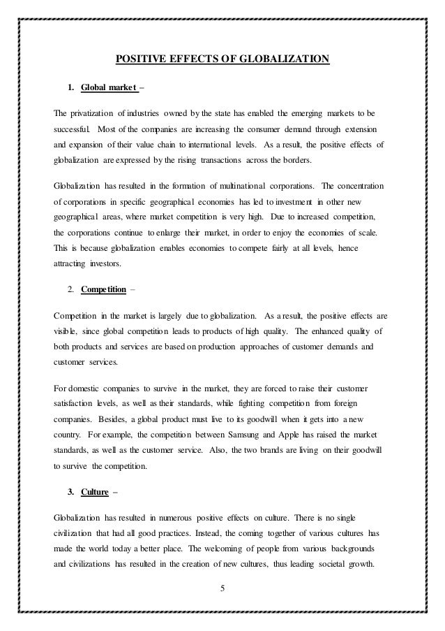 Economic globalization assignment picture