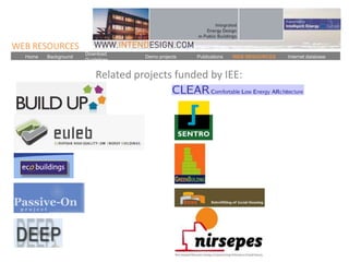 WEB RESOURCES
                      Download
  Home   Background                 Demo projects   Publications   WEB RESOURCES   Internet database
                      Guidelines


                          Related projects funded by IEE:
 