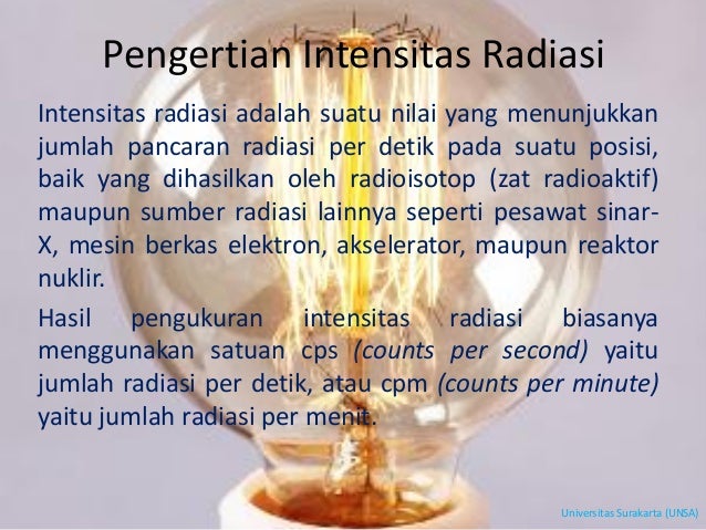 Apakah satuan dari intensitas radiasi