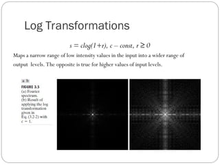 Intensity Transformation and Spatial Filtering -Gonzales Chapter 3.1-3. ...