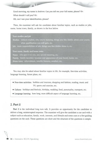Intensive ielts speaking | PDF