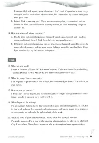 Intensive ielts speaking | PDF