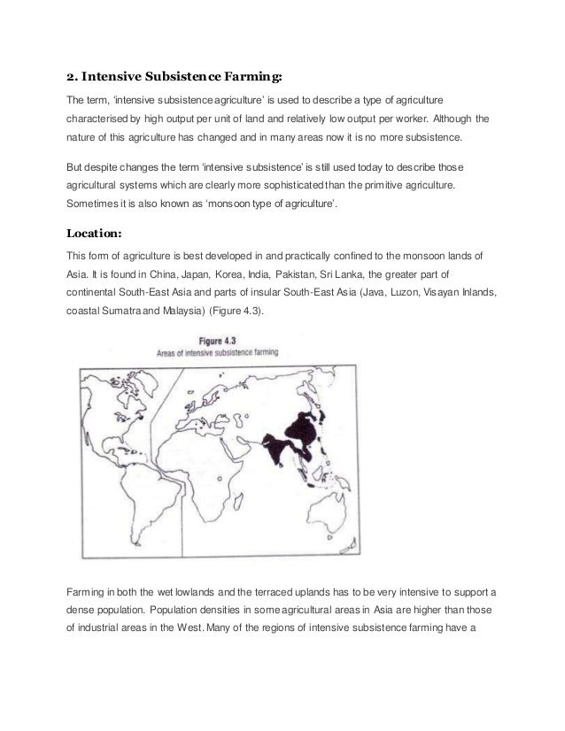 intensive subsistence farming what is subsistence farming