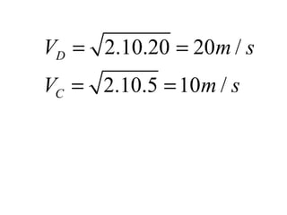 VD = 2.10.20 = 20m / s
VC = 2.10.5 = 10m / s
 