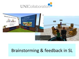 Brainstorming & feedback in SL
 