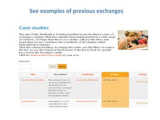 See examples of previous exchanges
 
