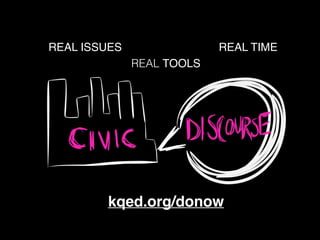 REAL ISSUES
REAL TOOLS
REAL TIME
kqed.org/donow
 