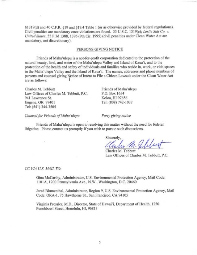 intent to sue hawaii dairy farms intent to sue letter