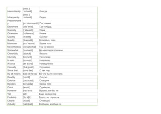 Intermidate Words intermediate vocabulary list for students | DOCX