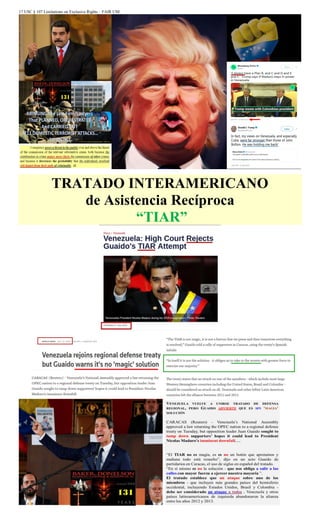 17 USC § 107 Limitations on Exclusive Rights – FAIR USE
TRATADO INTERAMERICANO
de Asistencia Recíproca
“TIAR”
 