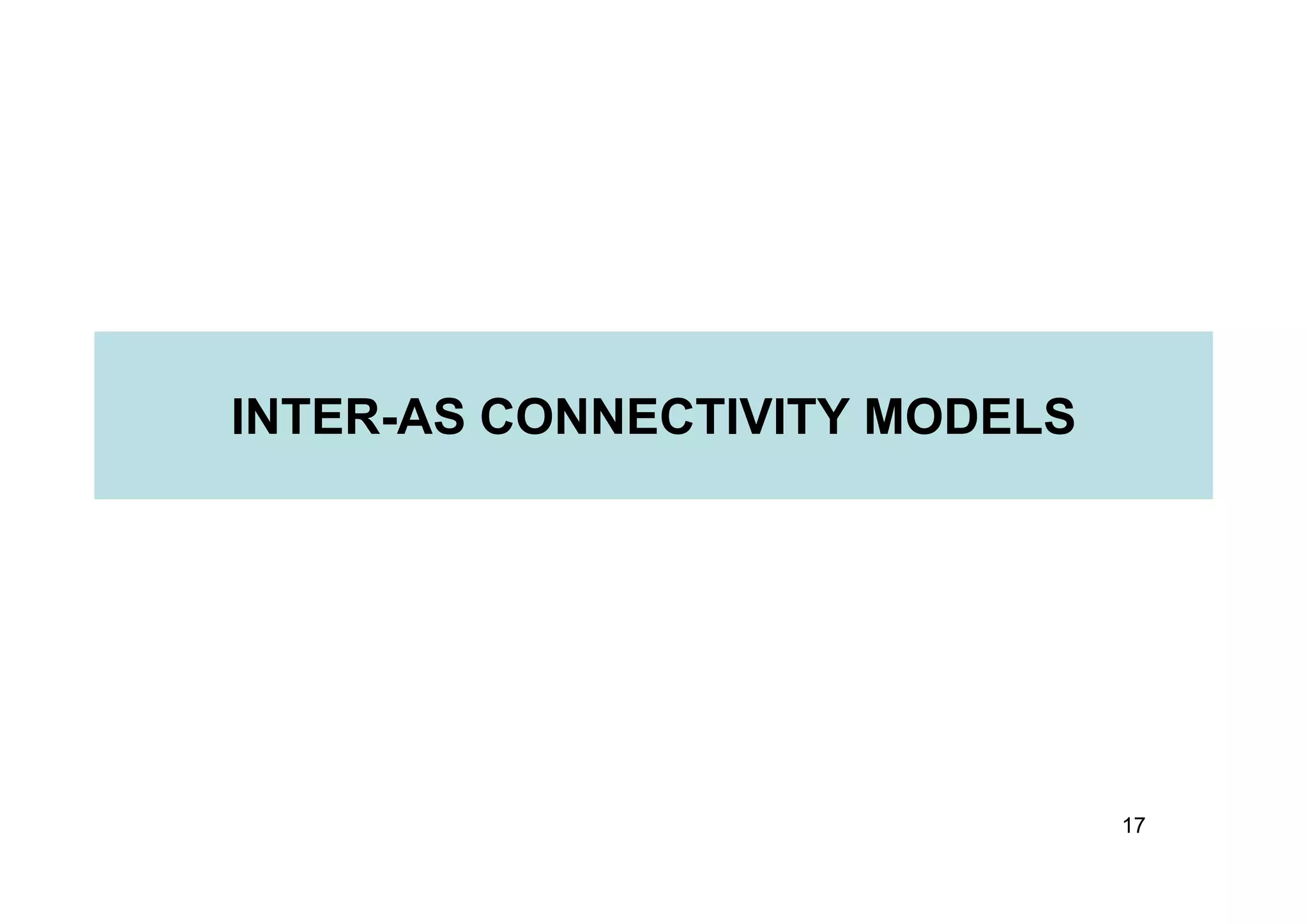 INTER-AS CONNECTIVITY MODELS
17
 