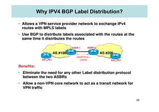 Why IPV4 BGP Label Distribution?
28
 